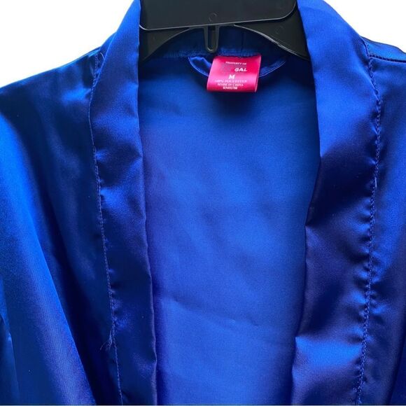 Bottoms Out Gal Blue Satin Feel Robe NEW Sz M - Picture 5 of 5